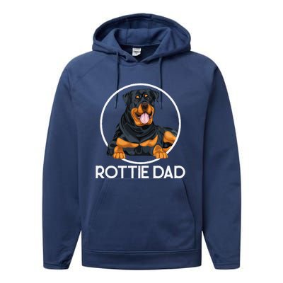 Dog Rottie Dad Fathers Day Gift Rottweiler Performance Fleece Hoodie