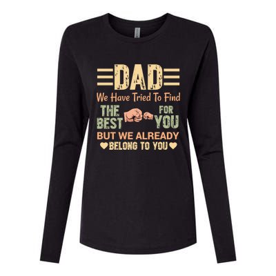 Distressed Retro Dad From Son Daughter Wife For Father's Gift Womens Cotton Relaxed Long Sleeve T-Shirt