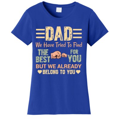 Distressed Retro Dad From Son Daughter Wife For Father's Gift Women's T-Shirt