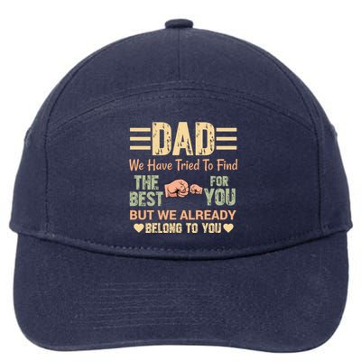 Distressed Retro Dad From Son Daughter Wife For Father's Gift 7-Panel Snapback Hat