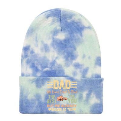 Distressed Retro Dad From Son Daughter Wife For Father's Gift Tie Dye 12in Knit Beanie