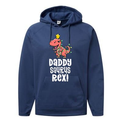 Daddysaurus Rex Dad Matching Dino Family Dinosaur Pajamas Meaningful Gift Performance Fleece Hoodie