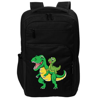 Daddysaurus Rex Dad And Funny Fathers Day Gift Impact Tech Backpack