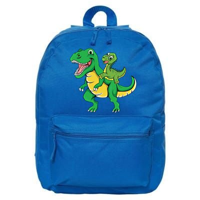 Daddysaurus Rex Dad And Funny Fathers Day Gift 16 in Basic Backpack