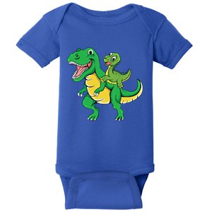 Daddysaurus Rex Dad And Funny Fathers Day Gift Baby Bodysuit