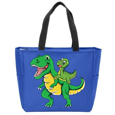 Daddysaurus Rex Dad And Funny Fathers Day Gift Zip Tote Bag