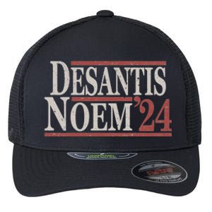 Distressed Ron DeSantis Kristi Noem 2024 Flexfit Unipanel Trucker Cap