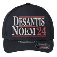 Distressed Ron DeSantis Kristi Noem 2024 Flexfit Unipanel Trucker Cap