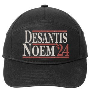 Distressed Ron DeSantis Kristi Noem 2024 7-Panel Snapback Hat