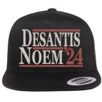 Distressed Ron DeSantis Kristi Noem 2024 Flat Bill Trucker Hat