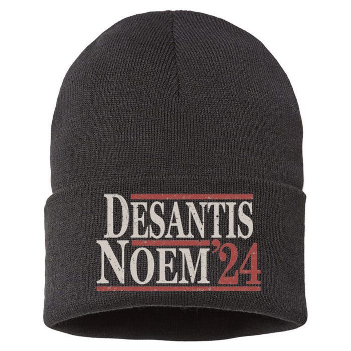 Distressed Ron DeSantis Kristi Noem 2024 Sustainable Knit Beanie