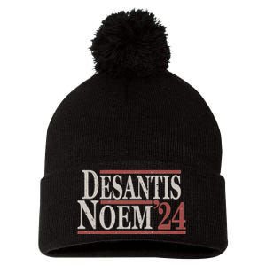 Distressed Ron DeSantis Kristi Noem 2024 Pom Pom 12in Knit Beanie