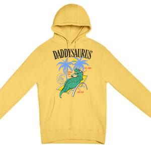 Daddysaurus Rex Daddy Saurus Dinosaur Family Vacation Beach Gift Premium Pullover Hoodie