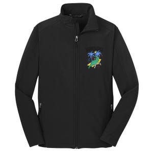 Daddysaurus Rex Daddy Saurus Dinosaur Family Vacation Beach Gift Core Soft Shell Jacket