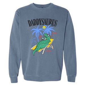 Daddysaurus Rex Daddy Saurus Dinosaur Family Vacation Beach Gift Garment-Dyed Sweatshirt