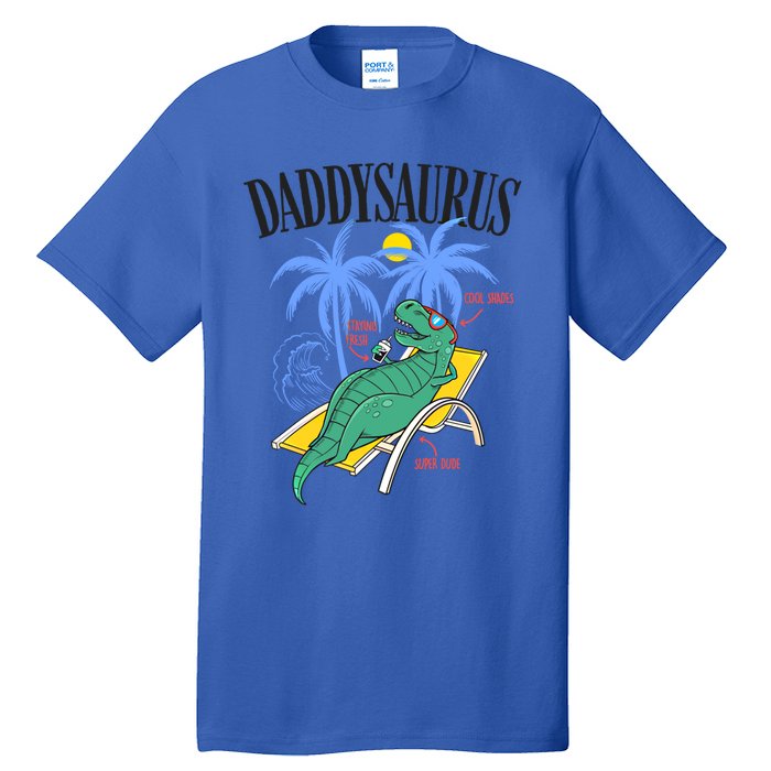 Daddysaurus Rex Daddy Saurus Dinosaur Family Vacation Beach Gift Tall T-Shirt