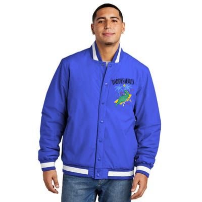 Daddysaurus Rex Daddy Saurus Dinosaur Family Vacation Beach Gift Insulated Varsity Jacket