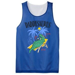 Daddysaurus Rex Daddy Saurus Dinosaur Family Vacation Beach Gift Mesh Reversible Basketball Jersey Tank