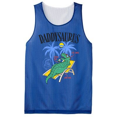 Daddysaurus Rex Daddy Saurus Dinosaur Family Vacation Beach Gift Mesh Reversible Basketball Jersey Tank