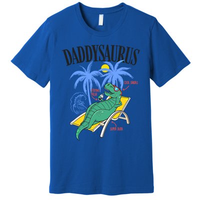 Daddysaurus Rex Daddy Saurus Dinosaur Family Vacation Beach Gift Premium T-Shirt