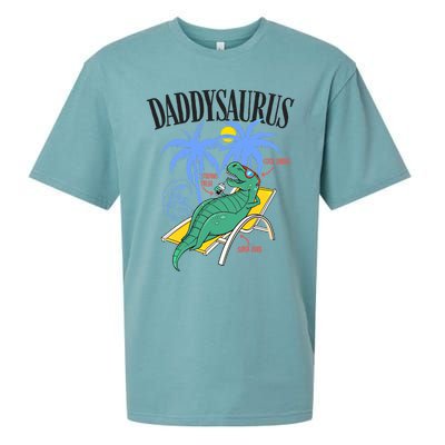 Daddysaurus Rex Daddy Saurus Dinosaur Family Vacation Beach Gift Sueded Cloud Jersey T-Shirt