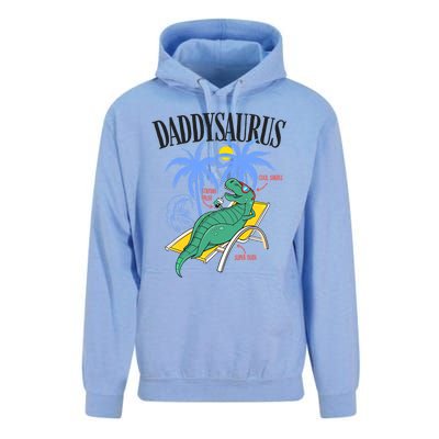 Daddysaurus Rex Daddy Saurus Dinosaur Family Vacation Beach Gift Unisex Surf Hoodie