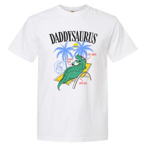 Daddysaurus Rex Daddy Saurus Dinosaur Family Vacation Beach Gift Garment-Dyed Heavyweight T-Shirt