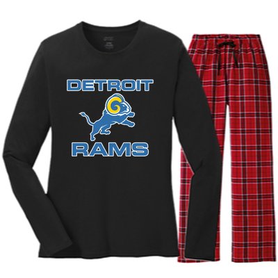 Detroit Rams Women's Long Sleeve Flannel Pajama Set 