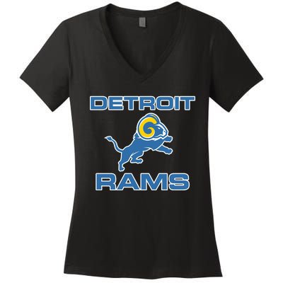 Detroit Rams Women's V-Neck T-Shirt