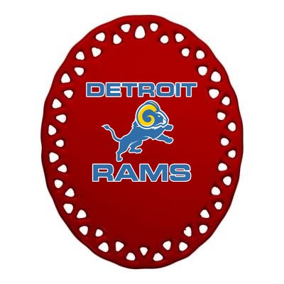 Detroit Rams Ceramic Oval Ornament