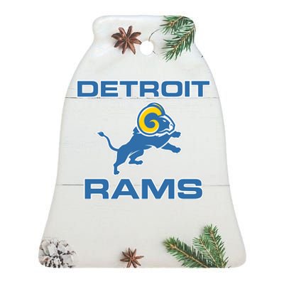 Detroit Rams Ceramic Bell Ornament