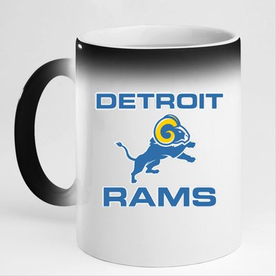 Detroit Rams 11oz Black Color Changing Mug