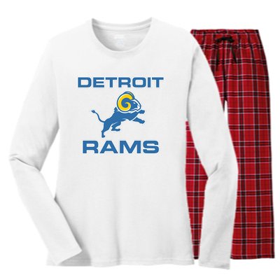 Detroit Rams Women's Long Sleeve Flannel Pajama Set 