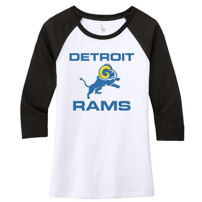 Detroit Rams Women's Tri-Blend 3/4-Sleeve Raglan Shirt