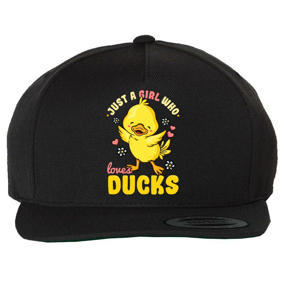 Ducks Rubber Duck Lovers Duck Lovers Gift For Girls Gift Wool Snapback Cap