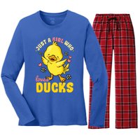 Ducks Rubber Duck Lovers Duck Lovers Gift For Girls Gift Women's Long Sleeve Flannel Pajama Set 