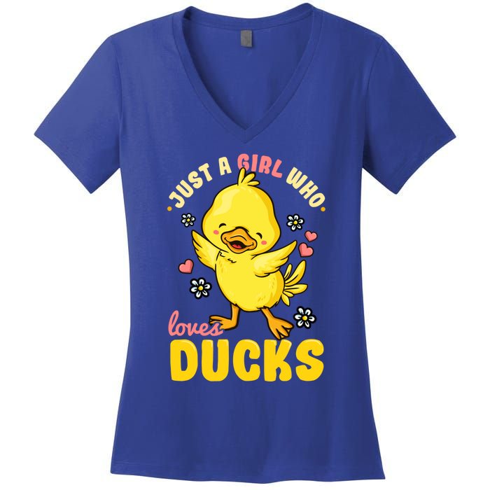 Ducks Rubber Duck Lovers Duck Lovers Gift For Girls Gift Women's V-Neck T-Shirt