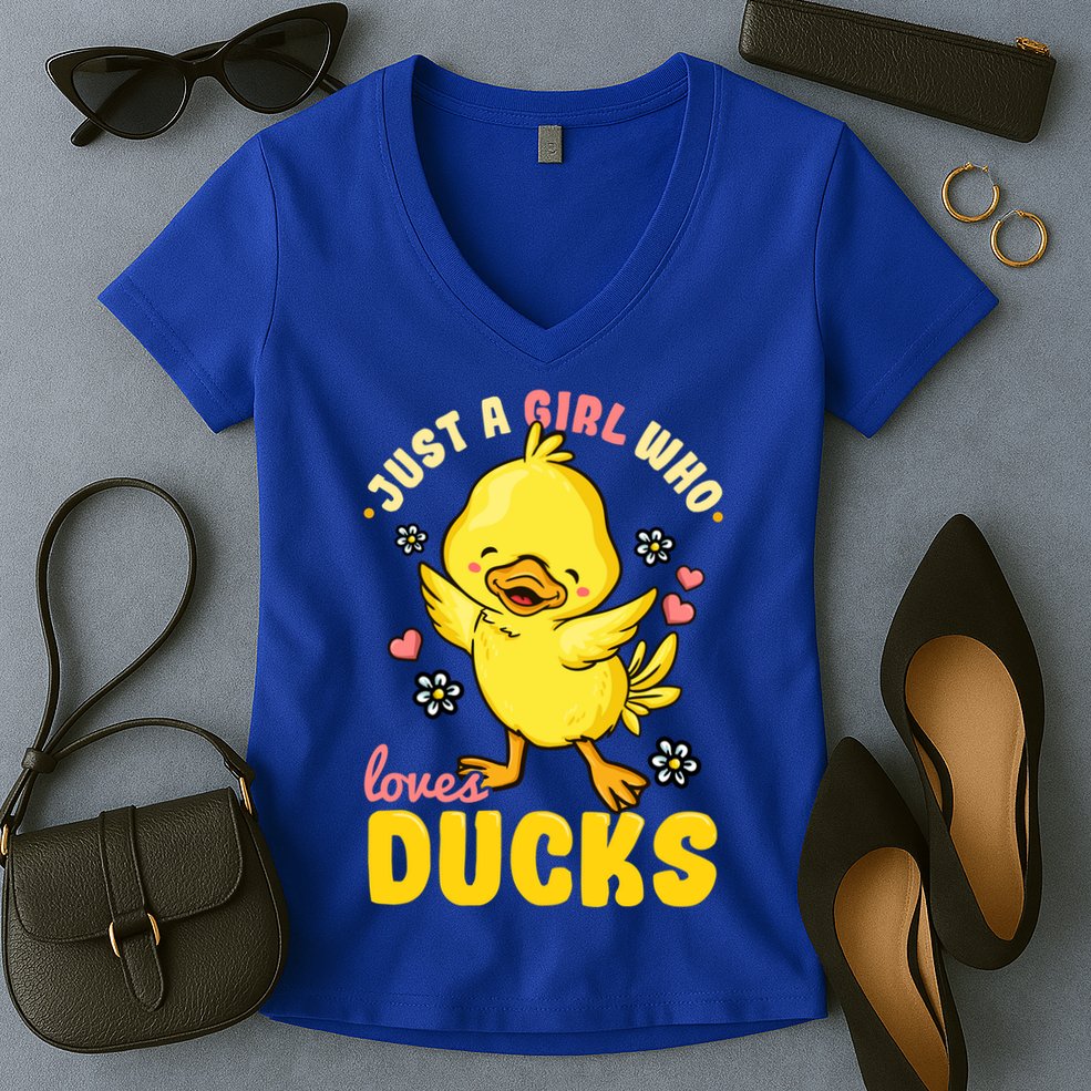 Ducks Rubber Duck Lovers Duck Lovers Gift For Girls Gift Women's V-Neck T-Shirt