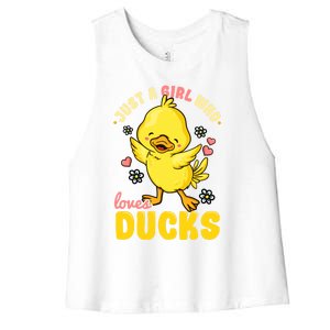 Ducks Rubber Duck Lovers Duck Lovers Gift For Girls Gift Women's Racerback Cropped Tank