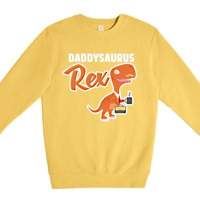 Daddysaurus Rex Dinosaur Daddy Saurus Office Working Dad Gift Premium Crewneck Sweatshirt