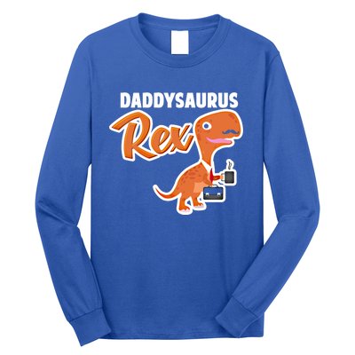 Daddysaurus Rex Dinosaur Daddy Saurus Office Working Dad Gift Long Sleeve Shirt