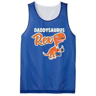 Daddysaurus Rex Dinosaur Daddy Saurus Office Working Dad Gift Mesh Reversible Basketball Jersey Tank