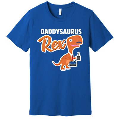 Daddysaurus Rex Dinosaur Daddy Saurus Office Working Dad Gift Premium T-Shirt