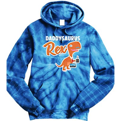 Daddysaurus Rex Dinosaur Daddy Saurus Office Working Dad Gift Tie Dye Hoodie