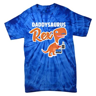 Daddysaurus Rex Dinosaur Daddy Saurus Office Working Dad Gift Tie-Dye T-Shirt