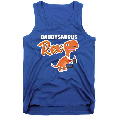 Daddysaurus Rex Dinosaur Daddy Saurus Office Working Dad Gift Tank Top