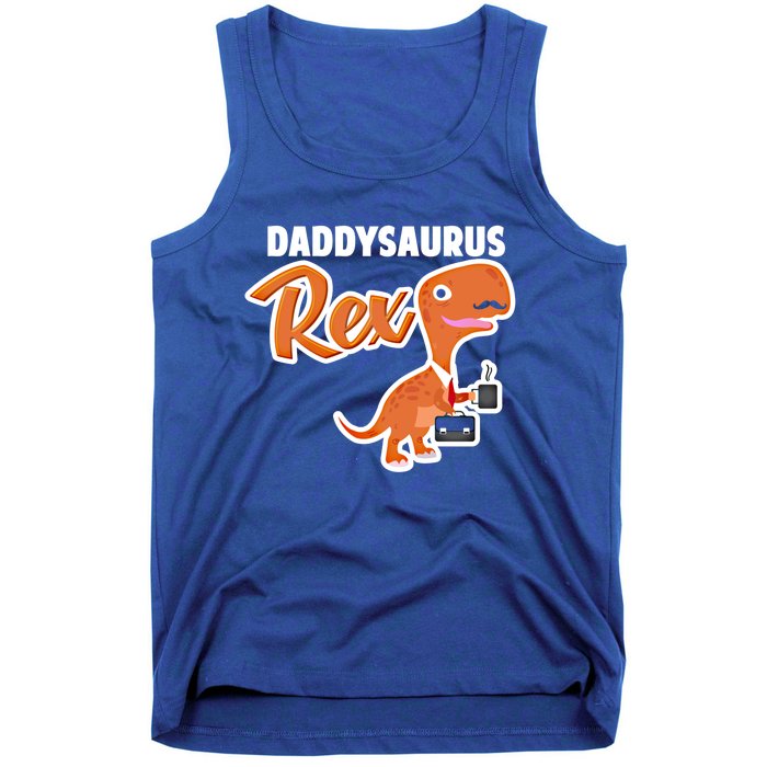 Daddysaurus Rex Dinosaur Daddy Saurus Office Working Dad Gift Tank Top