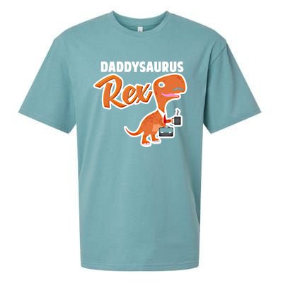 Daddysaurus Rex Dinosaur Daddy Saurus Office Working Dad Gift Sueded Cloud Jersey T-Shirt