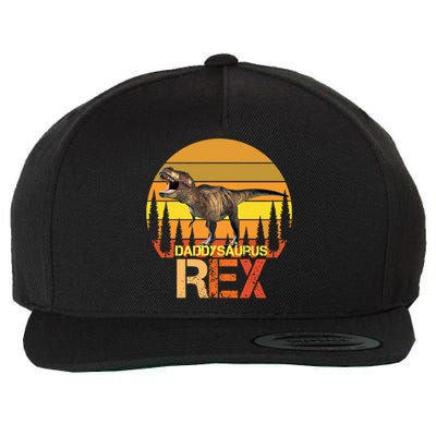 Daddysaurus Rex Dinosaur Family Matching Special Day Cute Gift Wool Snapback Cap