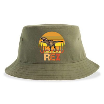 Daddysaurus Rex Dinosaur Family Matching Special Day Cute Gift Sustainable Bucket Hat